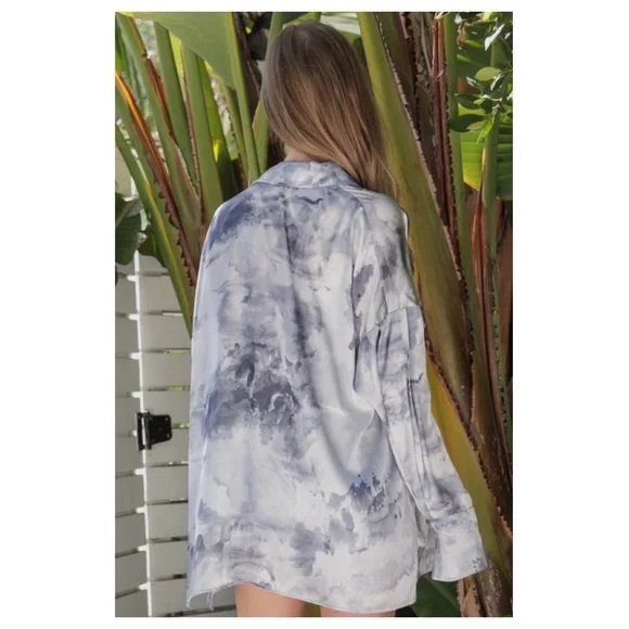 Fun tie dye long sleeve silky top with matching tank set. NWOT - Picture 9 of 9